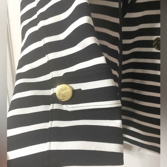 Kate Spade Broome Street Striped Size 2 Gold Button Blazer/Jacket Front Pockets - Picture 5 of 13